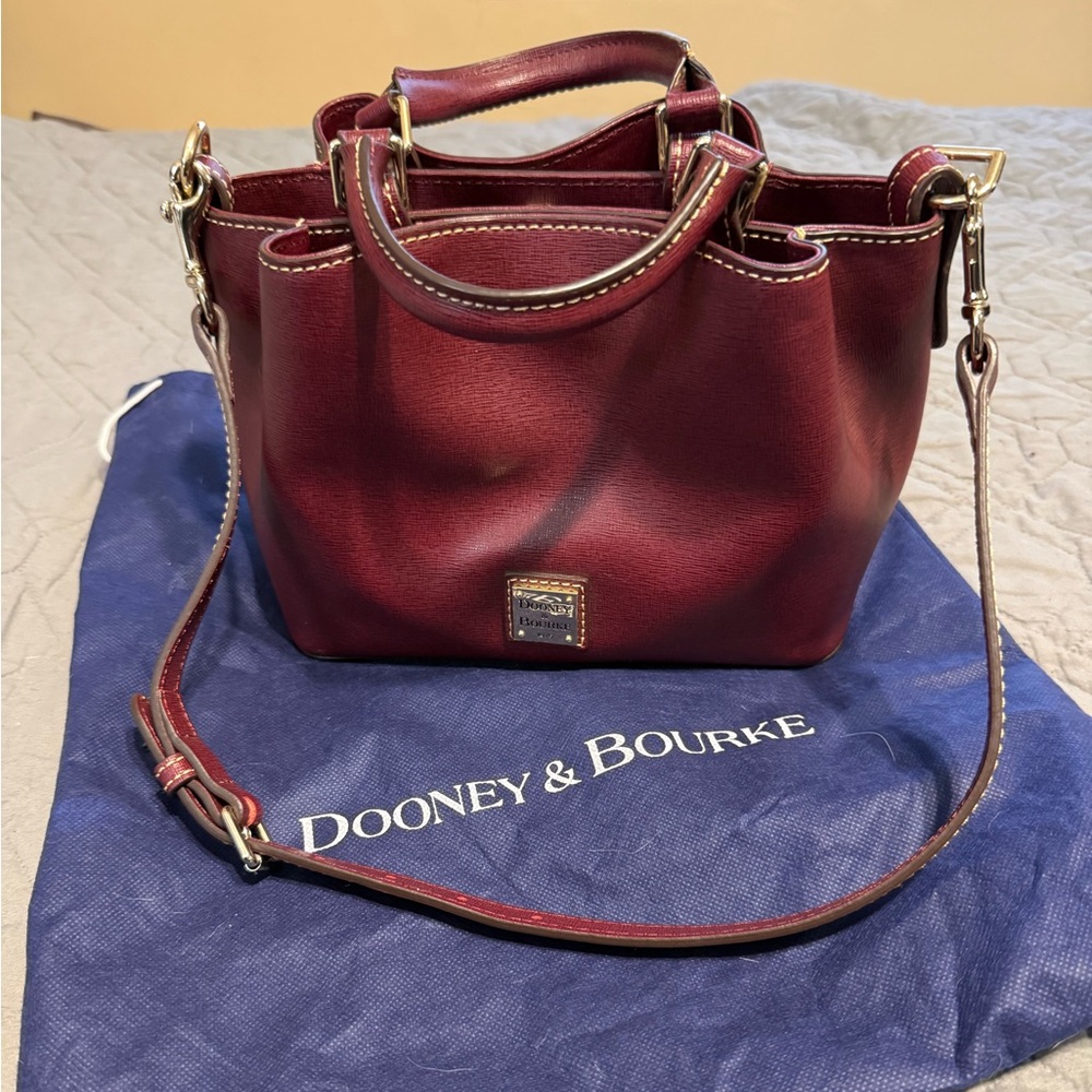 Dooney & Bourke Burgundy Leather Crossbody Satchel